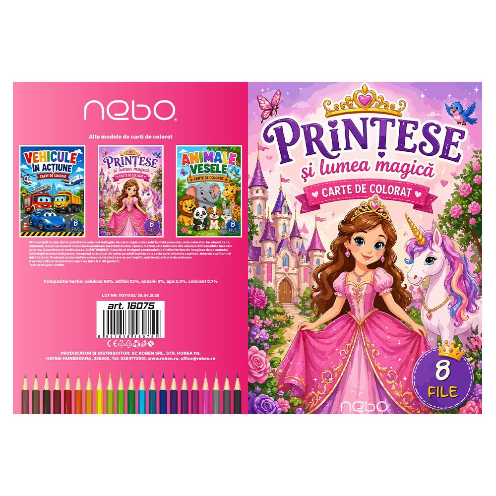 Carte de colorat A4, 8 file, Printese - NEBO - imagine 3