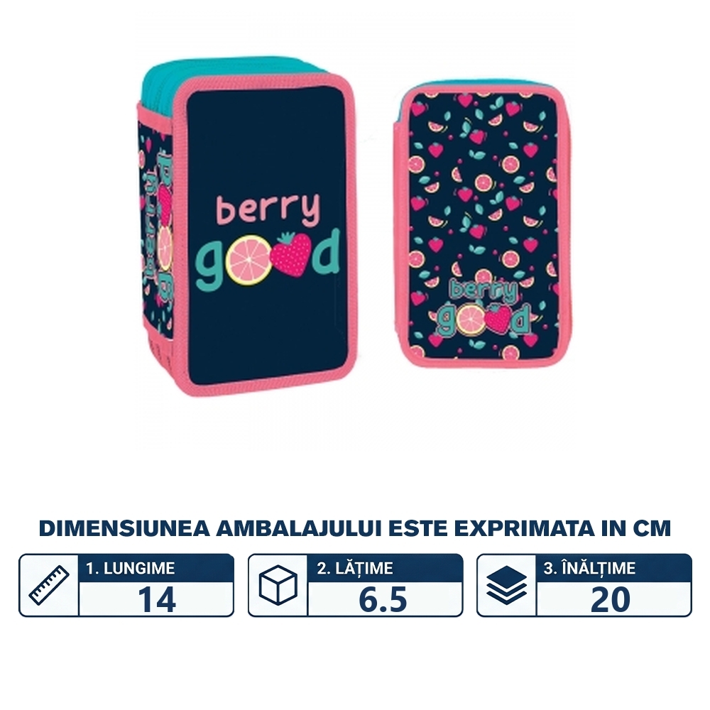 Penar echipat, 3 fermoare, 39 piese, BERRY GOOD - S-COOL - imagine 2