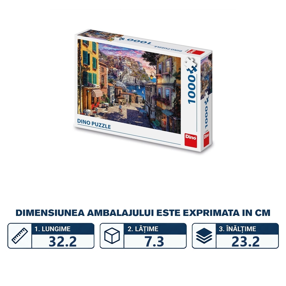 Puzzle 1000 piese, Riviera Italiana - DINO TOYS - imagine 2