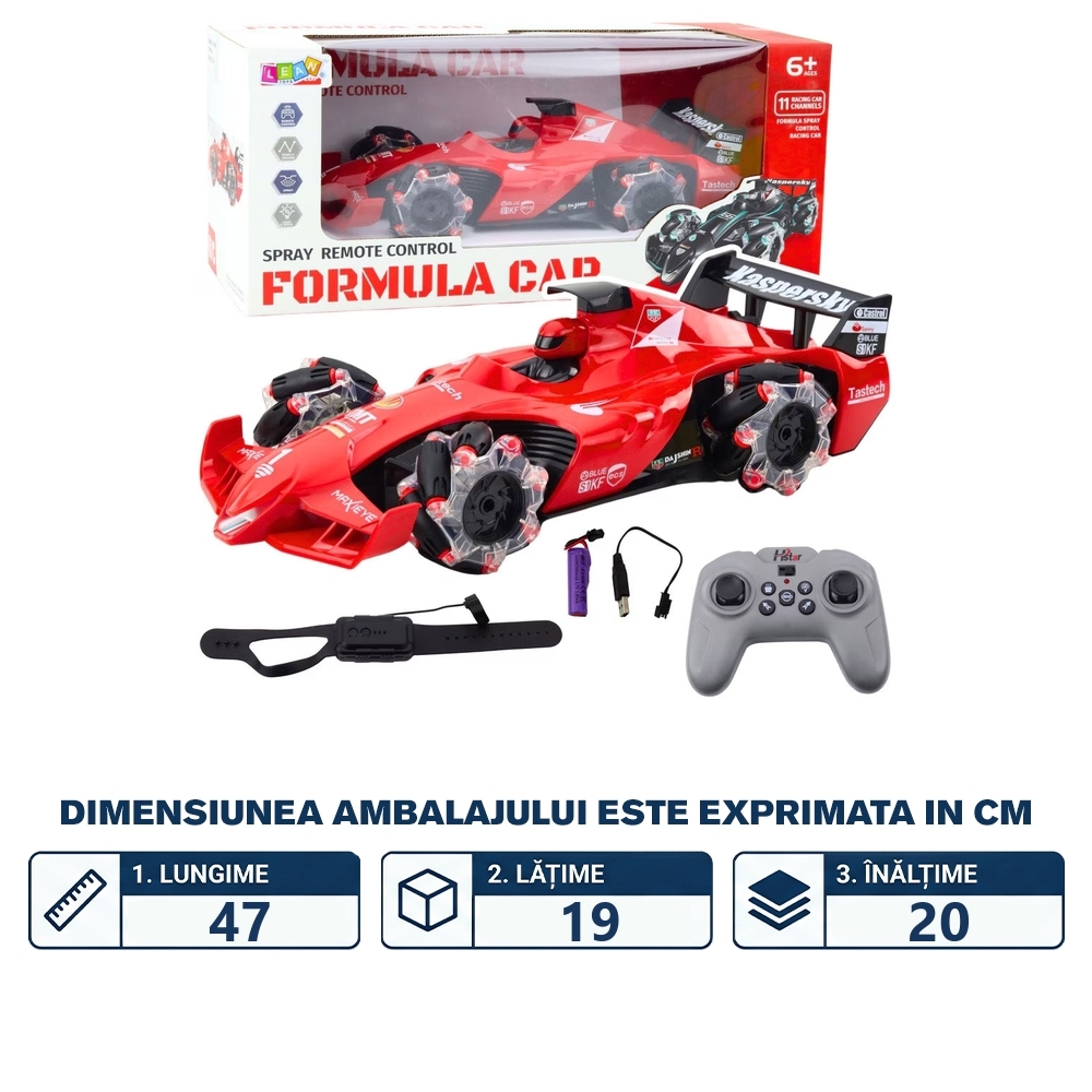 Masina curse, cu RC, 36.5x16.2x10.5 cm, control prin telecomanda si prin gesturi, ceas - imagine 2
