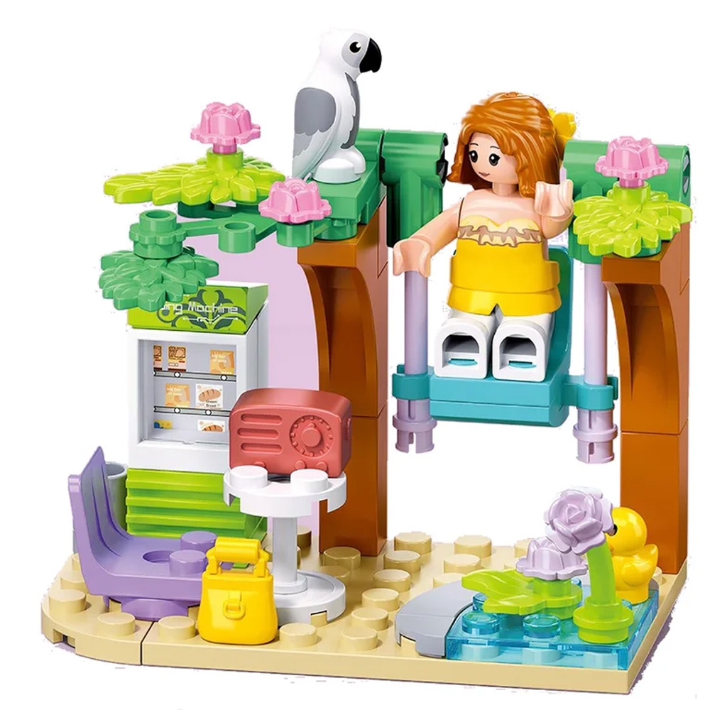 Set de constructie Metropolis, 69 piese, Leaganul din gradina - Sluban - imagine 2