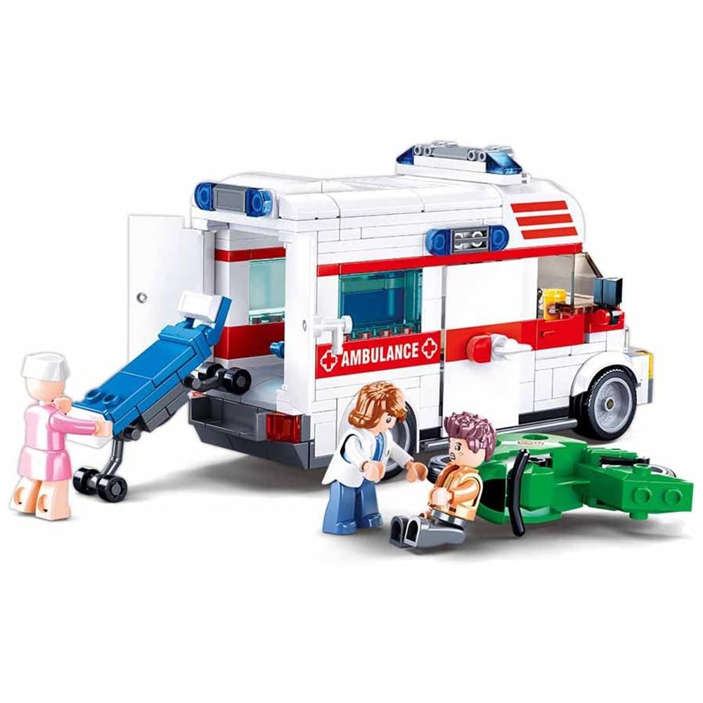 Set de constructie Town, 328 piese, Ambulanta - Sluban - imagine 4