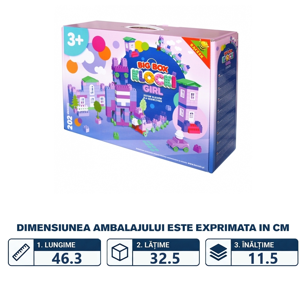 Cuburi constructii 202 piese, pentru fetite - Tupiko - imagine 2