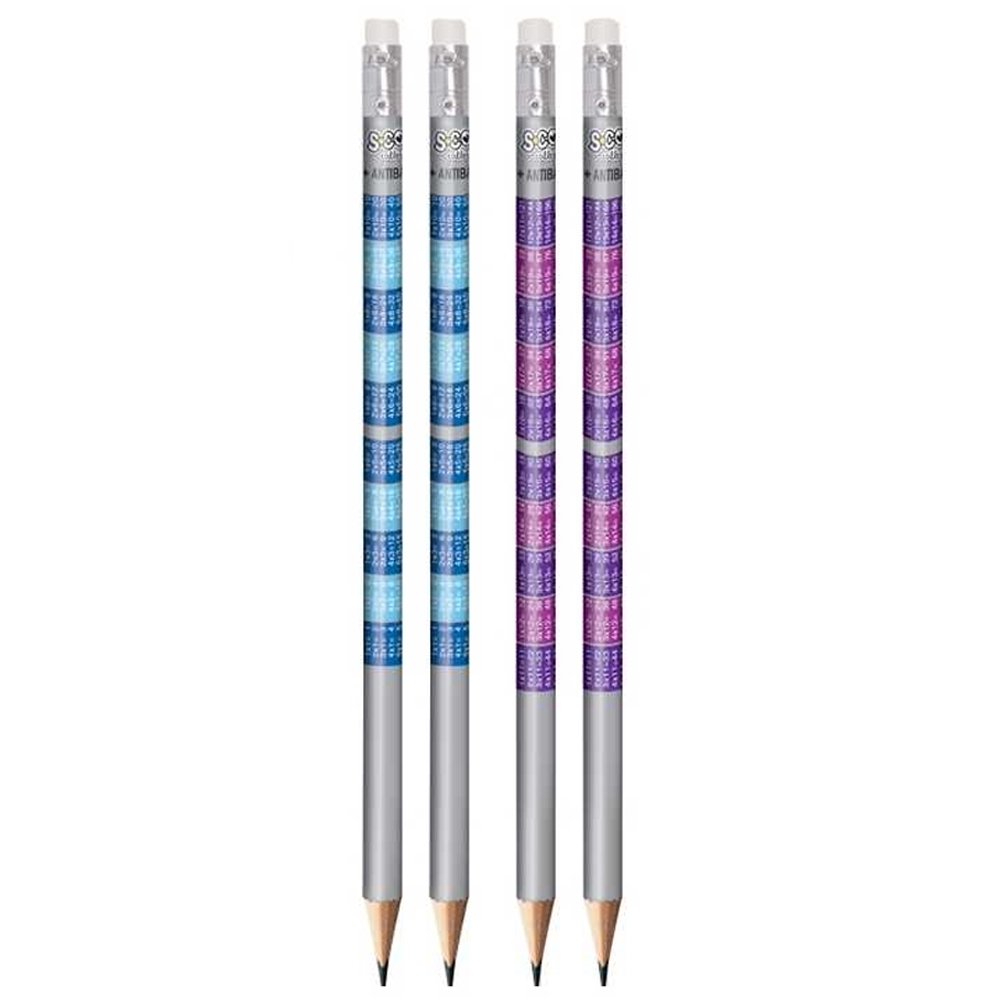 Creion grafit antibacterial, HB, tabla inmultirii - S-COOL - imagine 3