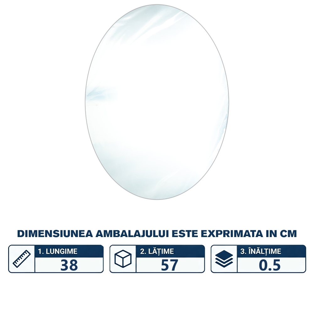 Autocolant tip oglinda, oval, 35x50 cm - imagine 2