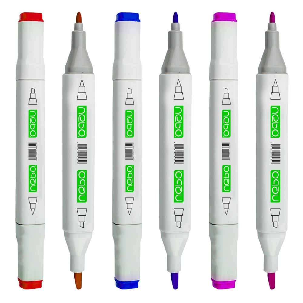 Marker permanent, cu 2 capete, 36 buc/set - NEBO - imagine 5