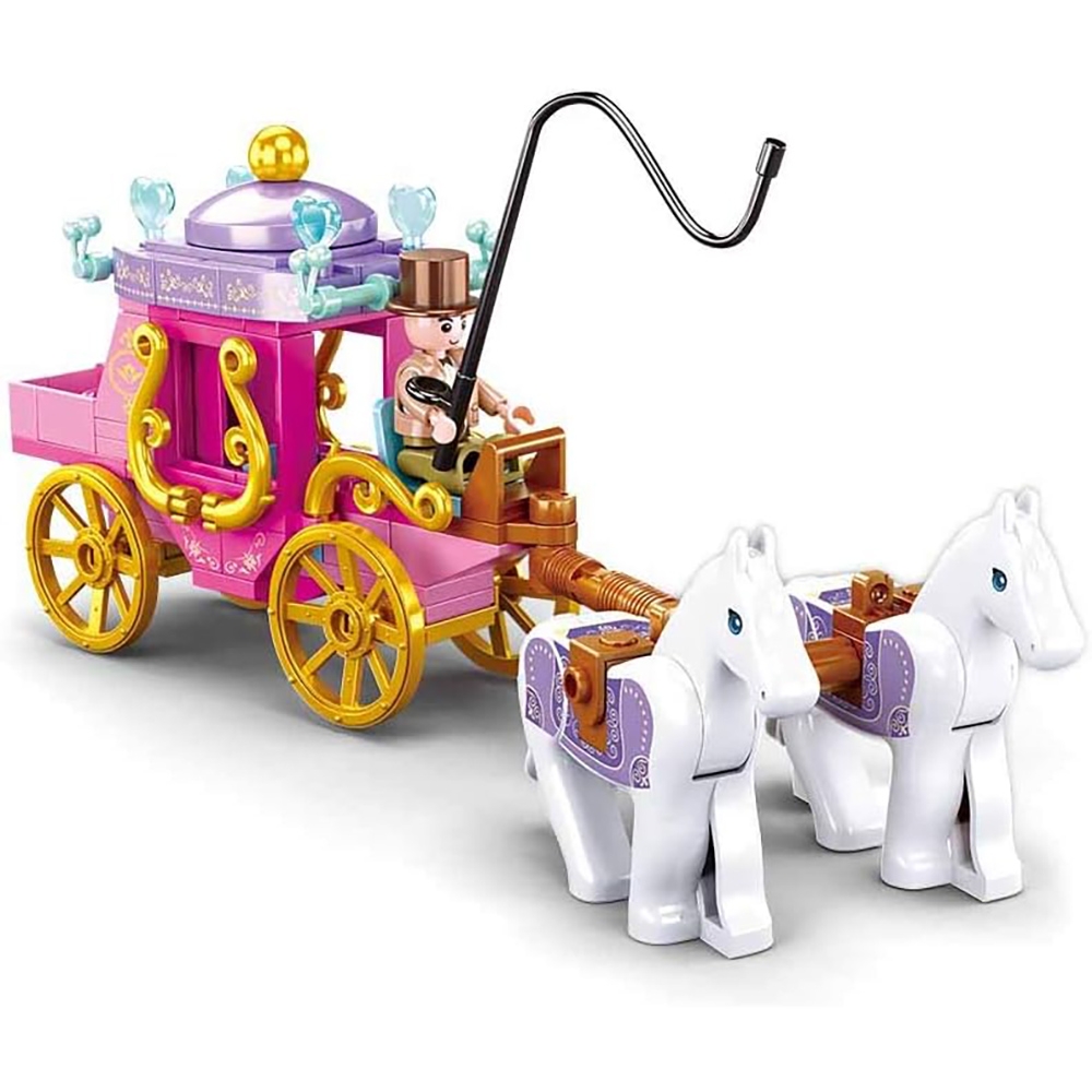 Set de constructie Girl's Dream, 139 piese, Caleasca printesei - Sluban - imagine 2