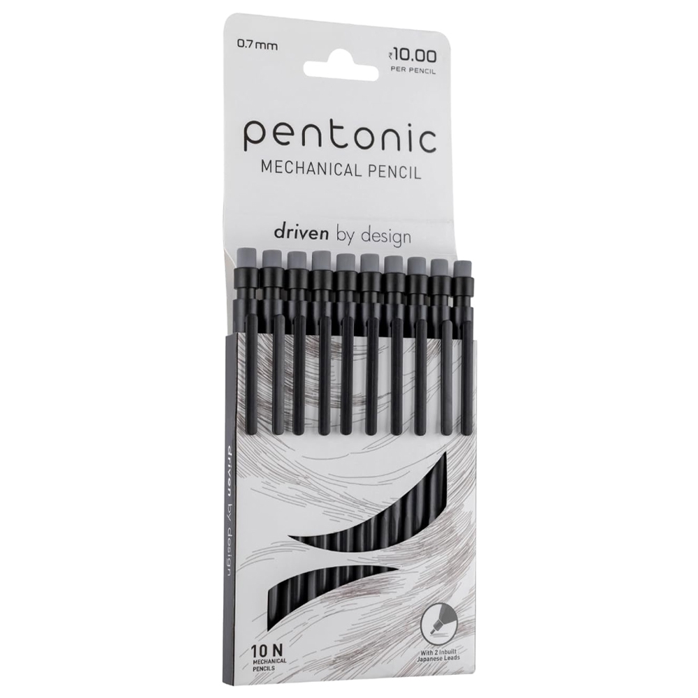 Creion mecanic Pentonic, 0.7 mm, Negru - LINC - imagine 4