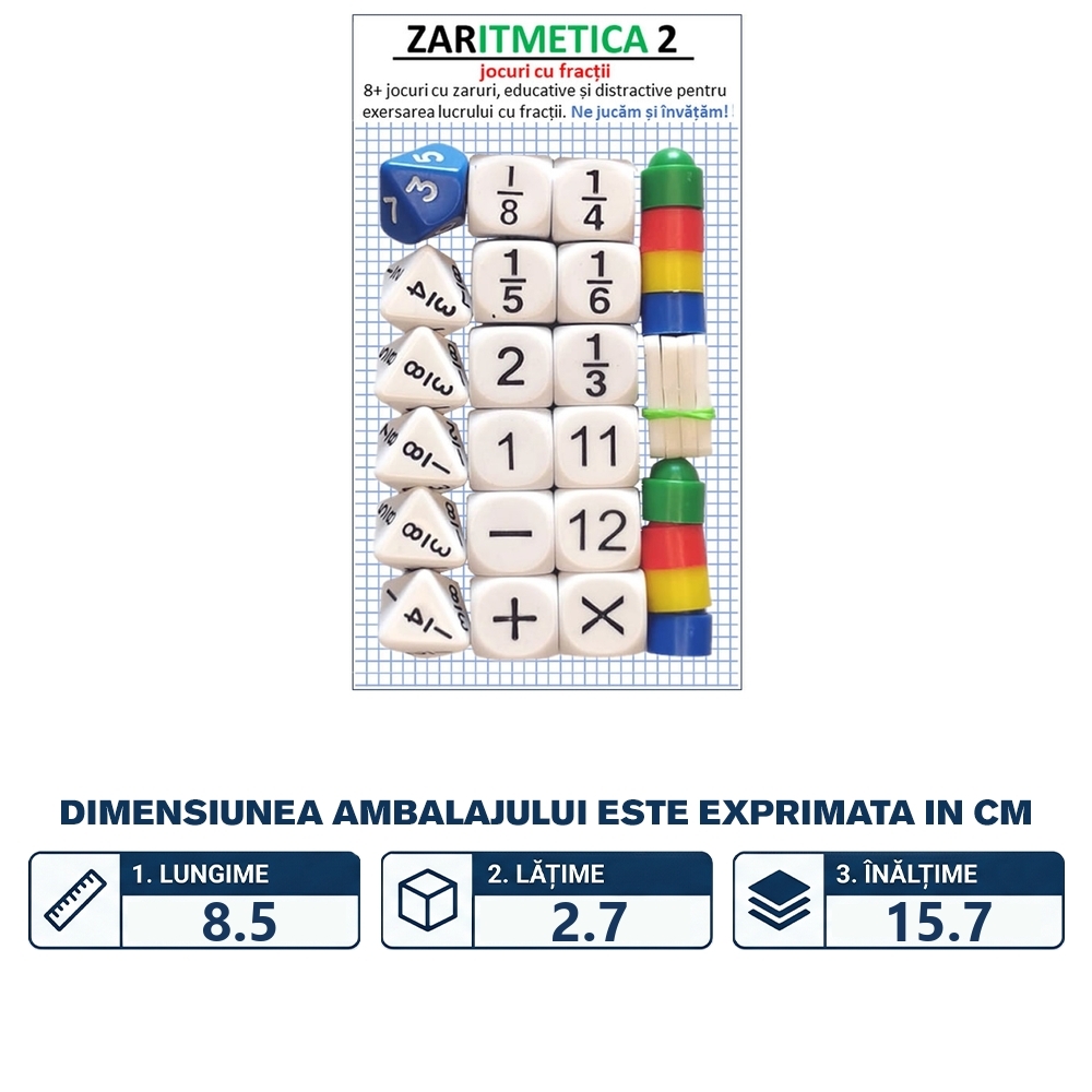 Joc educativ cu zaruri, Zaritmetica 2, fractii - imagine 2