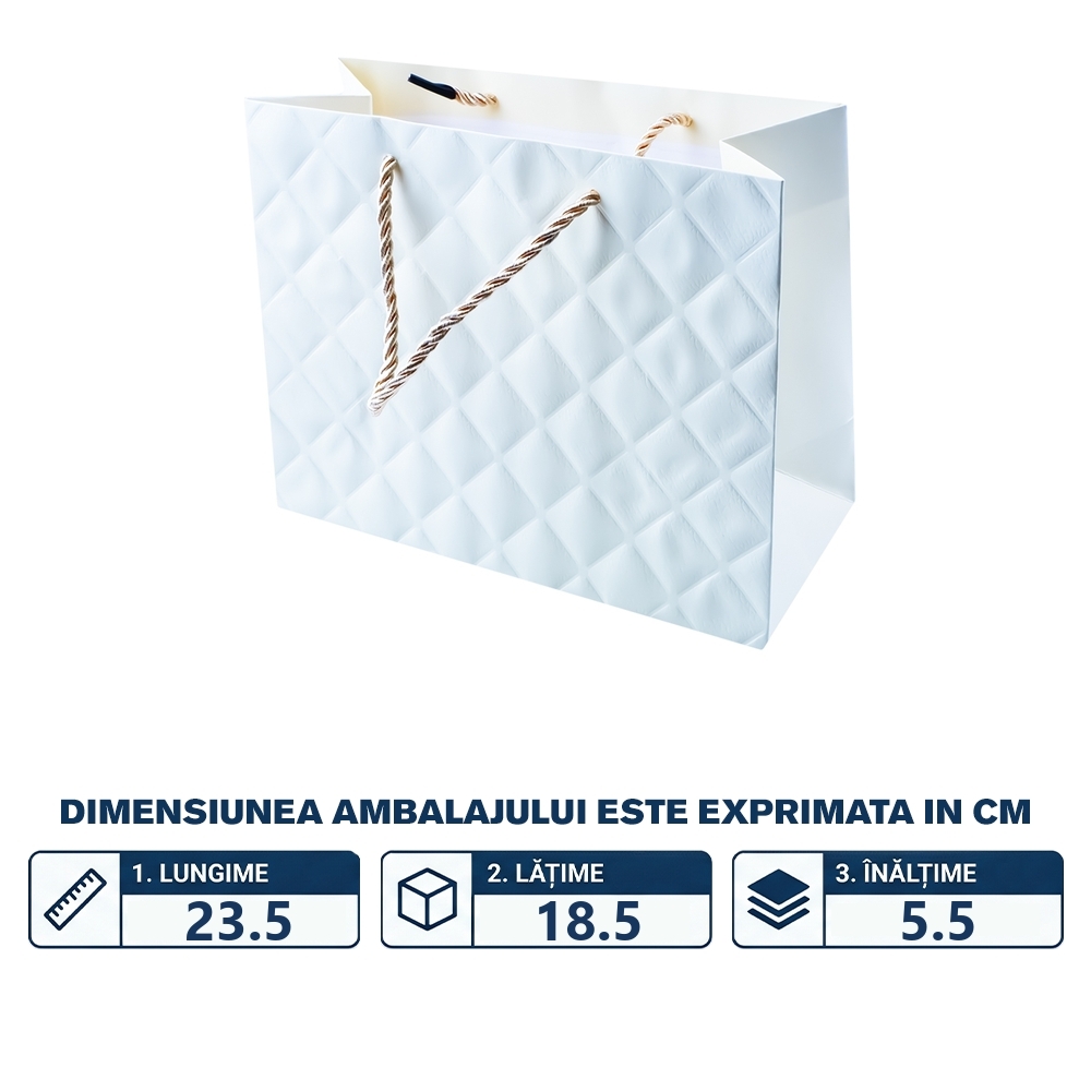 Punga cadou unicolora, premium, 23x18x10cm - imagine 2