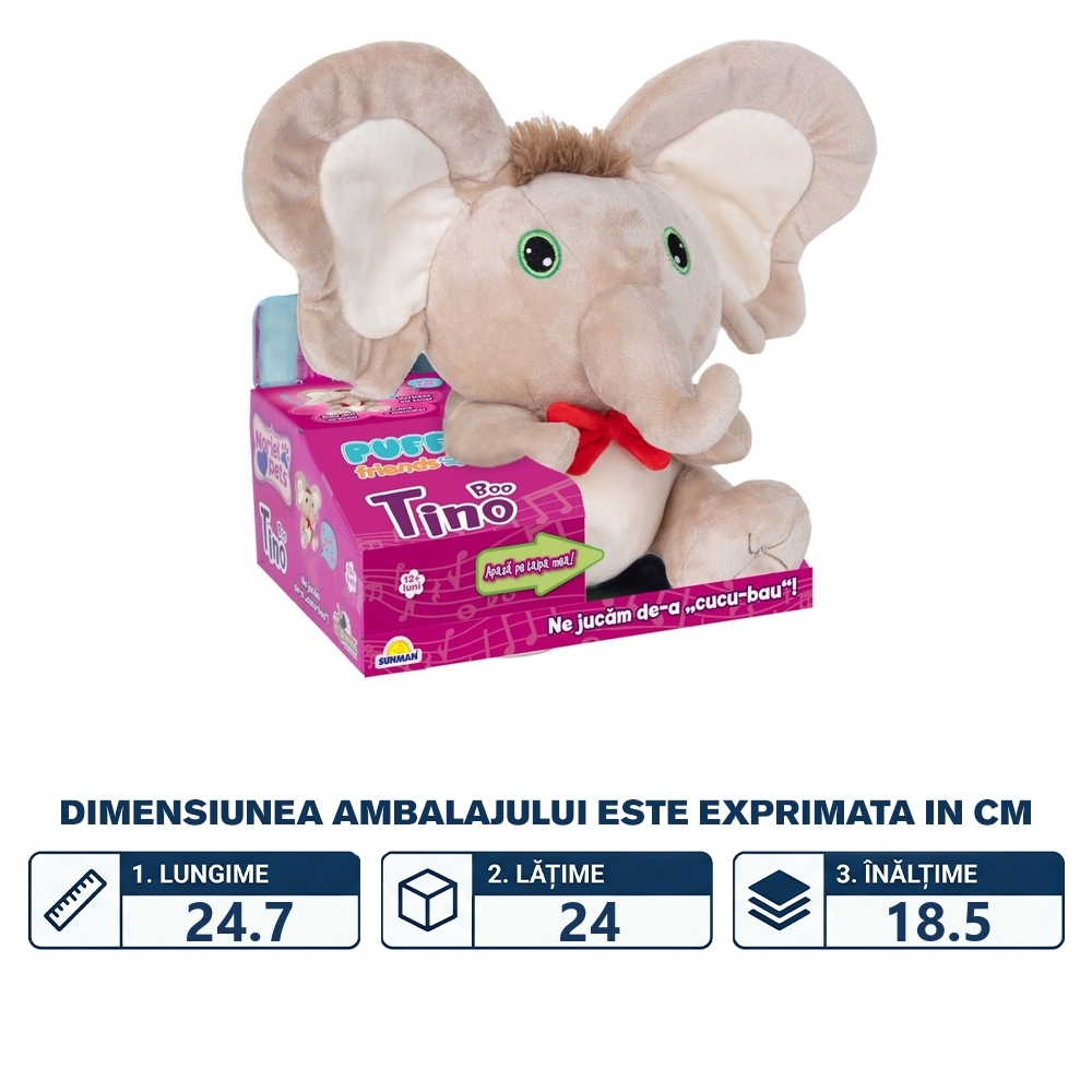 Puffy Friends Functions - Tino Boo Elefantel Bej - Noriel - imagine 2