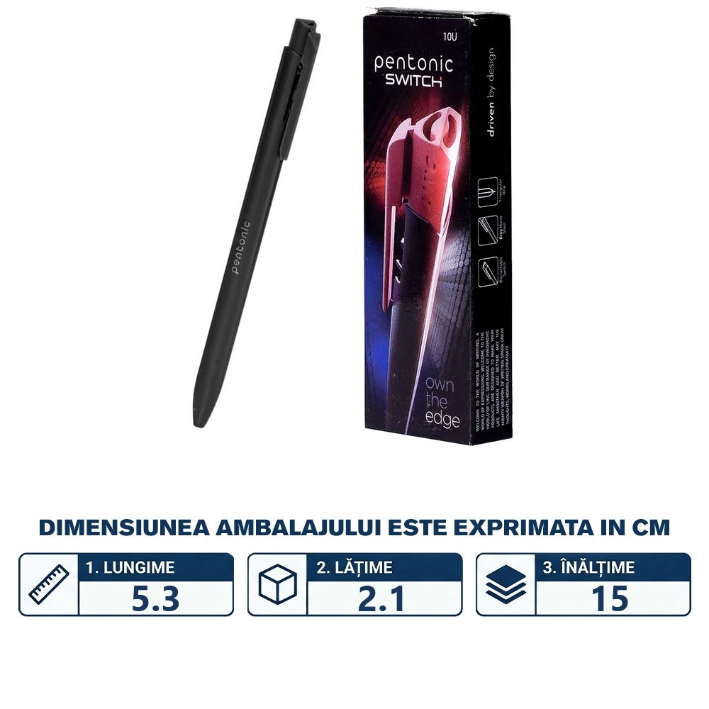Pix Pentonic Switch, mina neagra, 0.7 mm - LINC - imagine 2