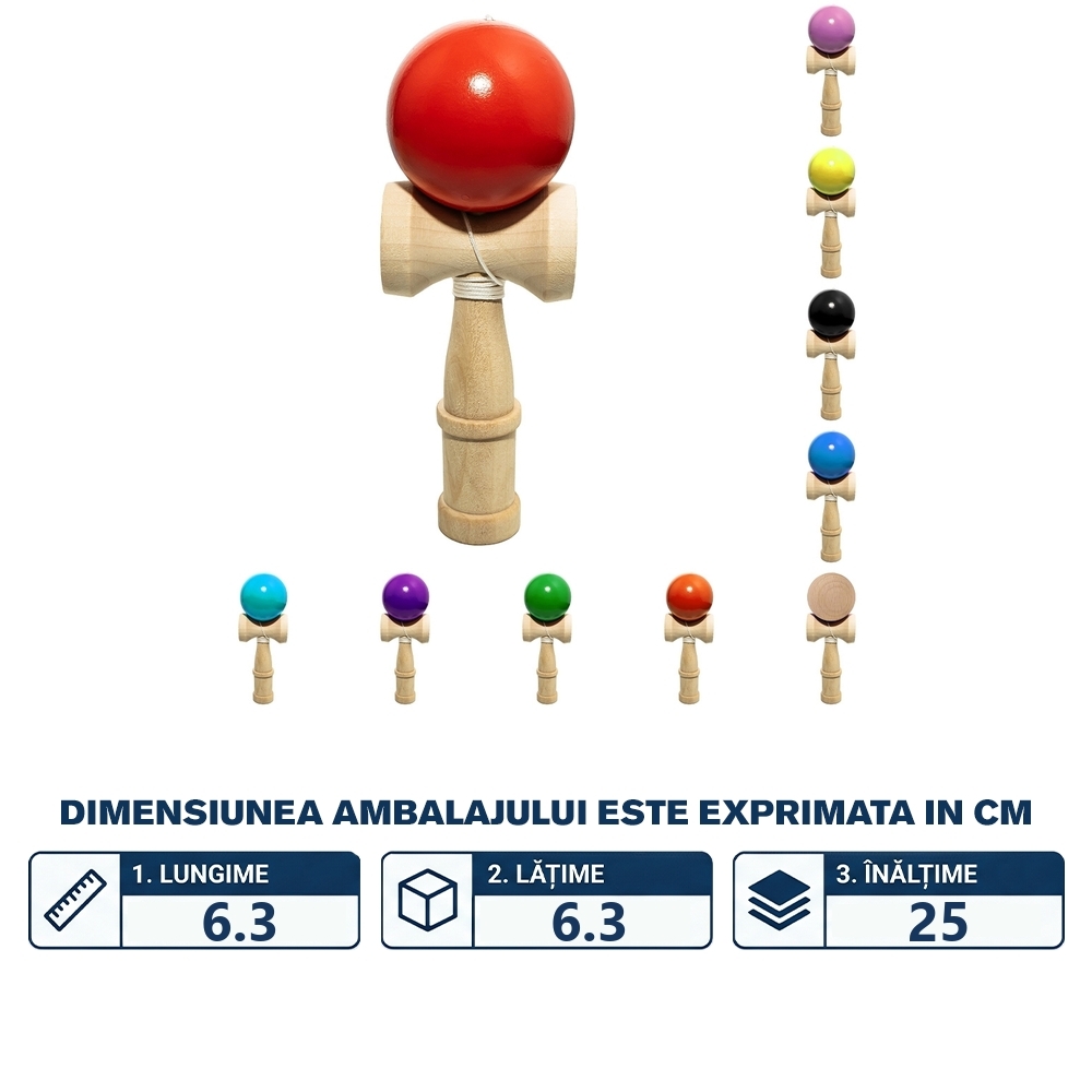 Jucarie Kendama, din lemn - imagine 2
