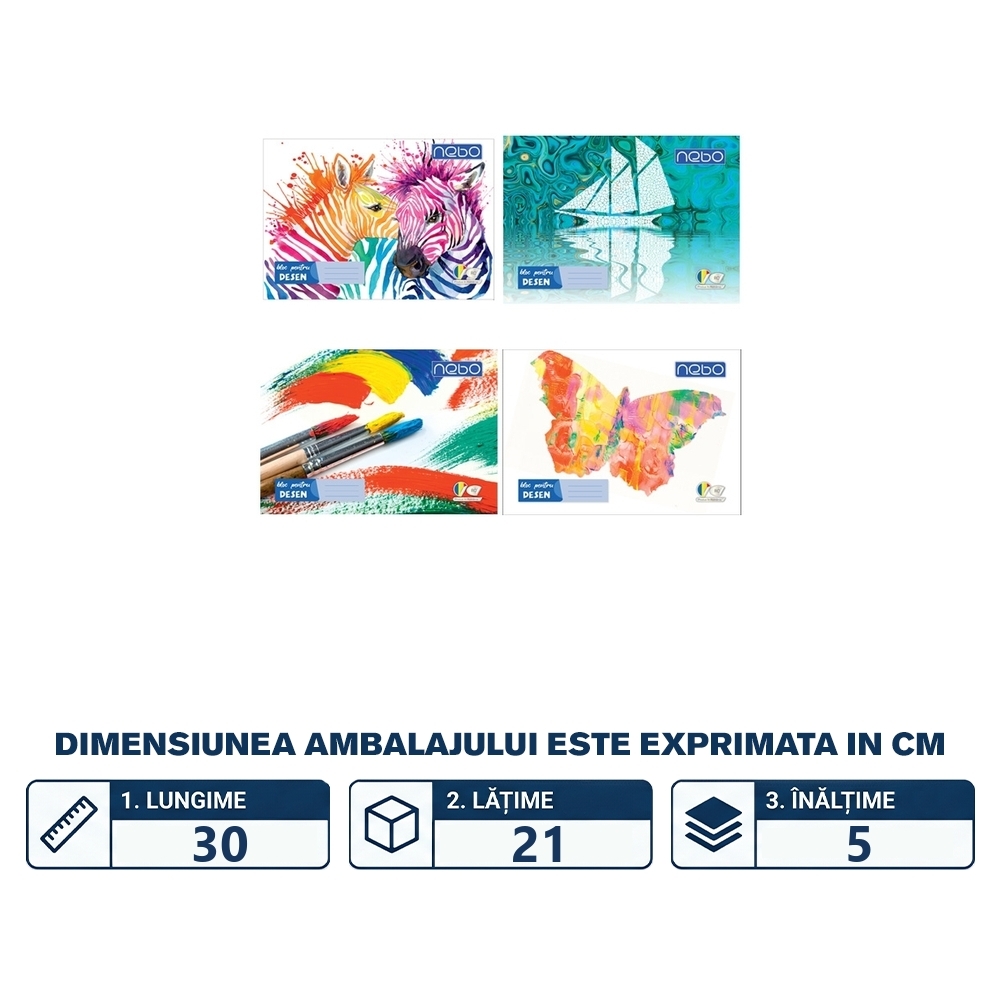 Bloc desen A4 16 file 170 g/mp - NEBO - imagine 6