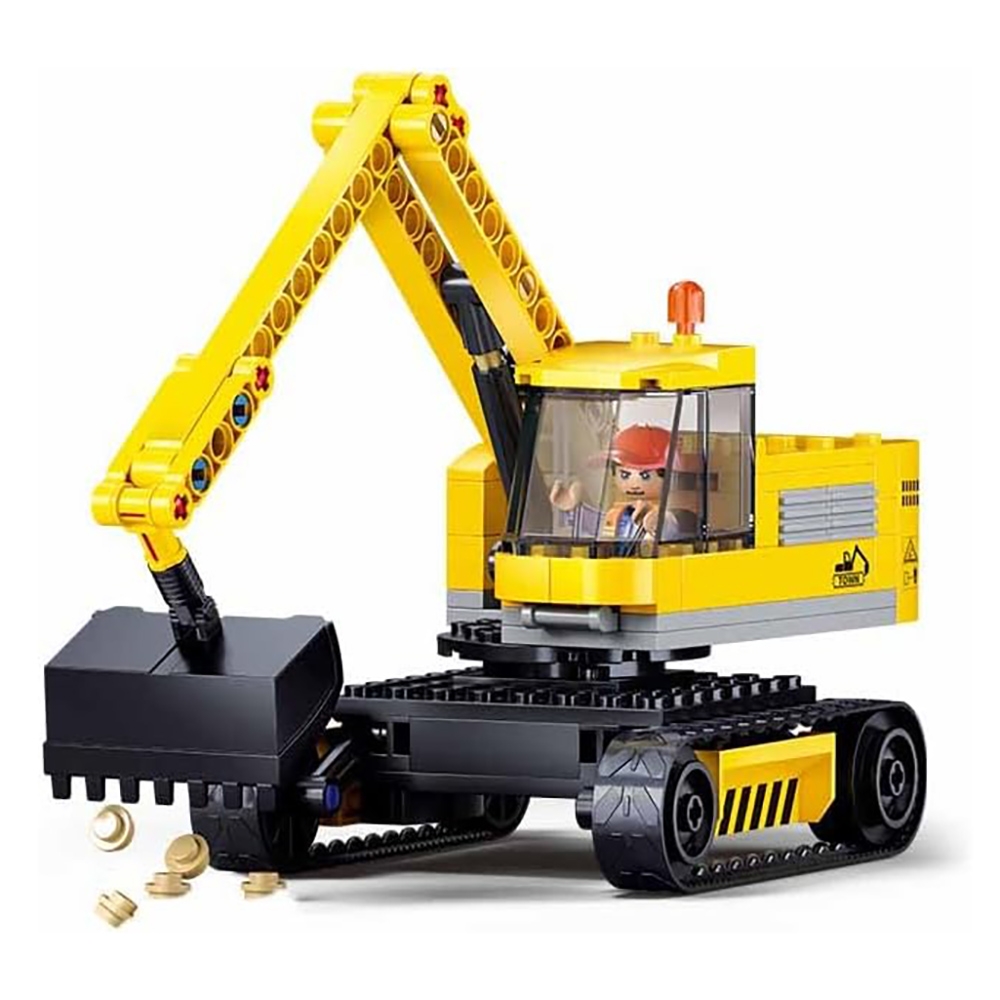 Set de constructie Town, 152 piese, Excavator - Sluban - imagine 3