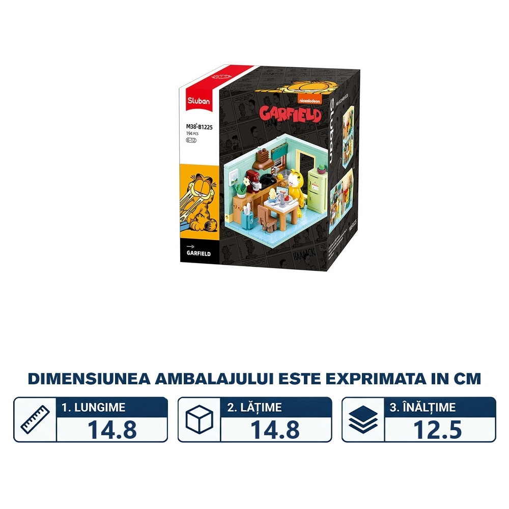 Set de constructie 194 piese, Bucataria lui Garfield - Sluban - imagine 2