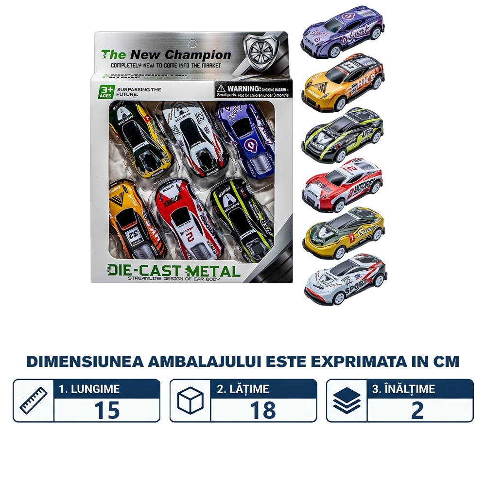 Masinute curse, 6 bucati/set - imagine 2