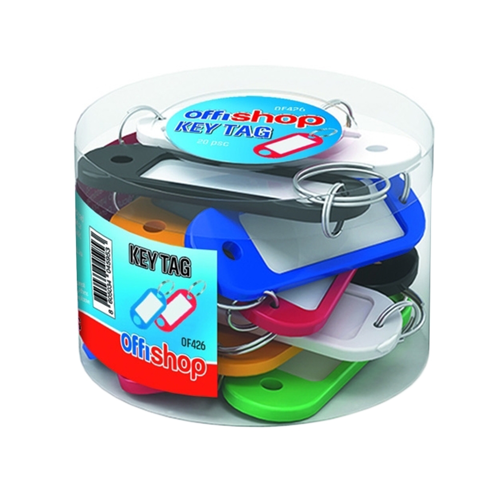 Breloc pentru chei, cu eticheta, 5x2,2 cm, 20 buc/set - OFFISHOP - imagine 4